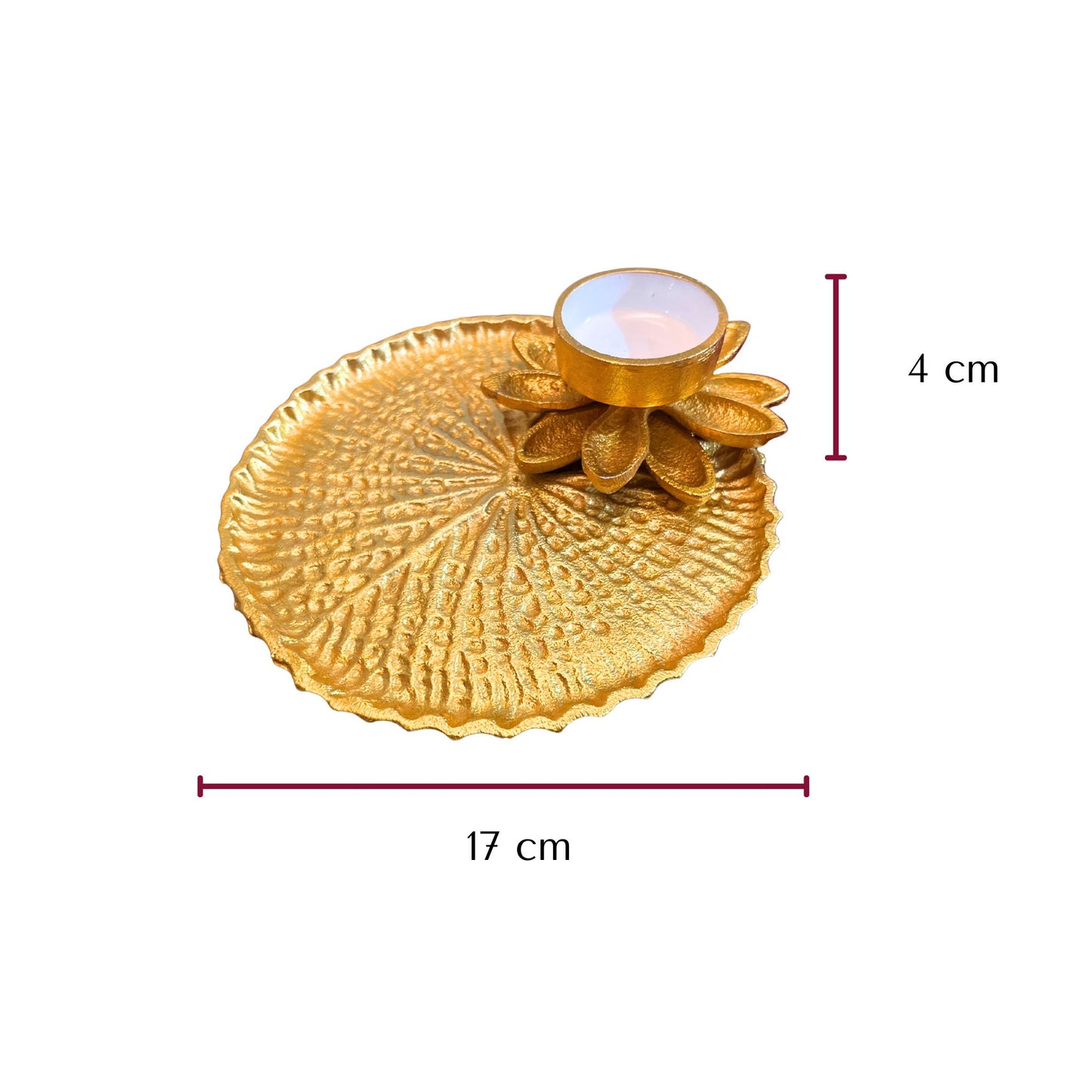Elegant Lotus Flower Diya Plate