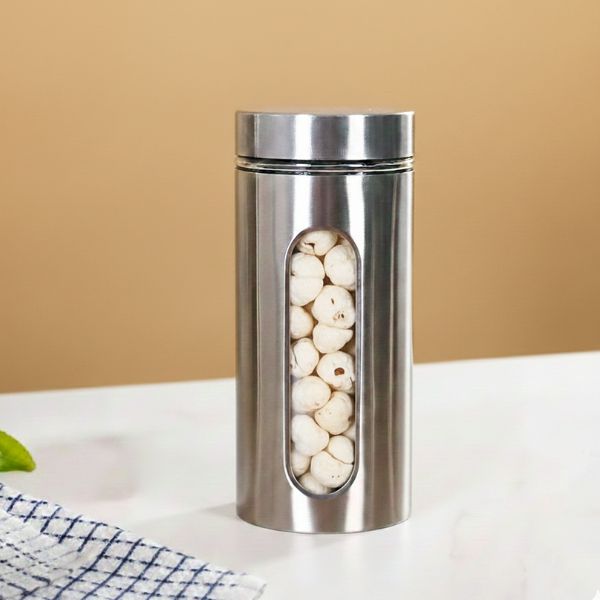 Stainless Steel Body with See Through Window Storage Jar 800ml