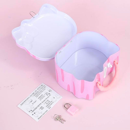 Cute Cat Piggy Bank for Kids with Lock & Key