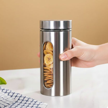 Stainless Steel Body with See Through Window Storage Jar 800ml