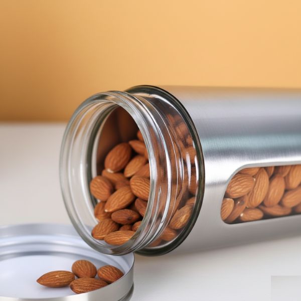 Stainless Steel Body with See Through Window Storage Jar 800ml