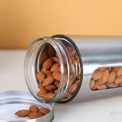 Stainless Steel Body with See Through Window Storage Jar 800ml