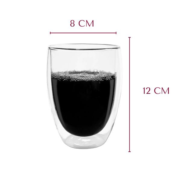 Double Wall Heat Resistant Drinking Glasses 350ml Set of 2