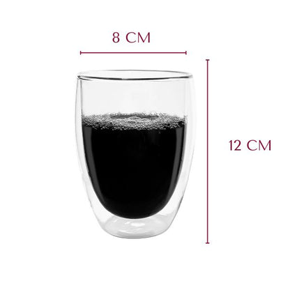 Double Wall Heat Resistant Drinking Glasses 350ml Set of 2