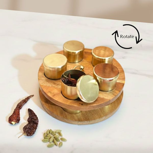 Wooden Masala Box