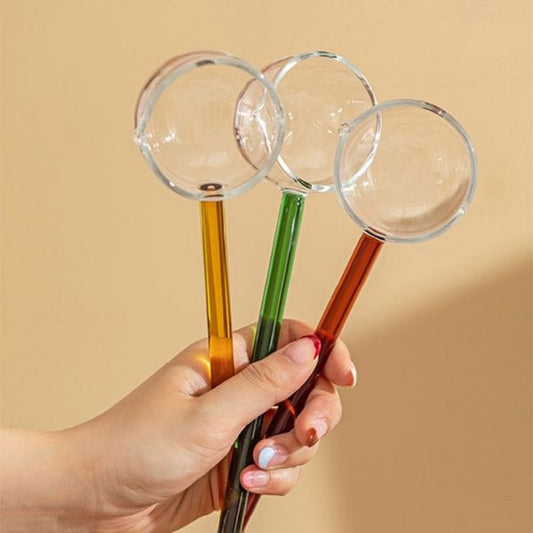 Premium long handle glass spoon for kitchen and dining use