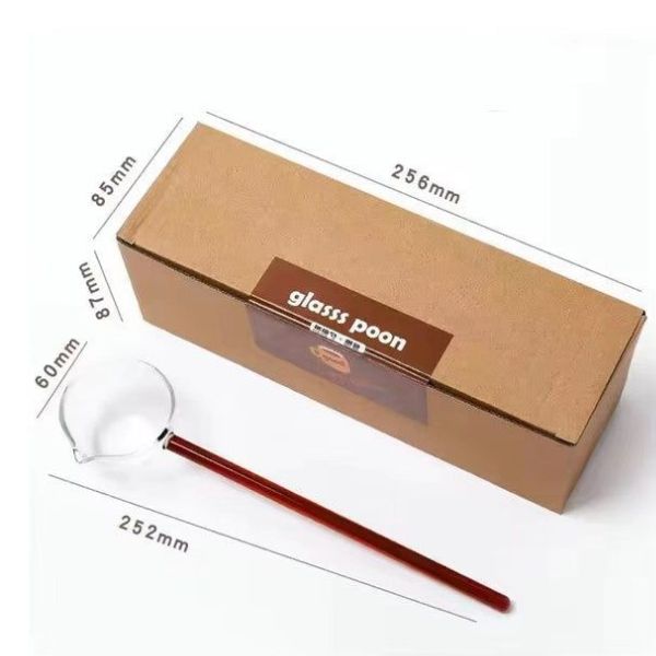 Elegant Borosilicate Glass Long Handle Stirring & Tadka Spoon