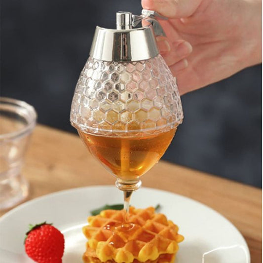 Transparent syrup dispenser pot for café and restaurant use