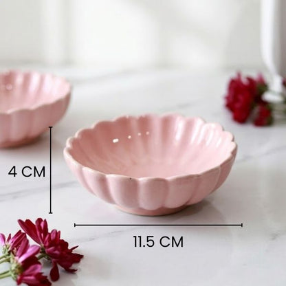 Pink Scallop Flower Serving Bowls Set of 2 (150ml)