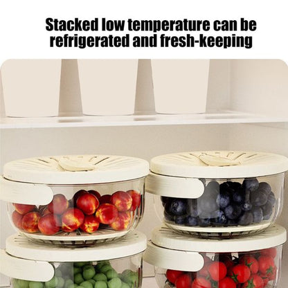 Multifunctional Kitchen Washing Basket With Storage Lid & Foldable Handle