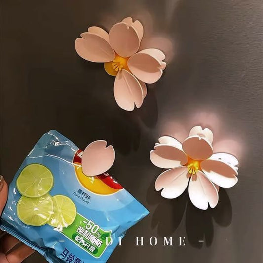 3D lotus fridge magnet bag sealer clip for chips, coffee and cereal storage