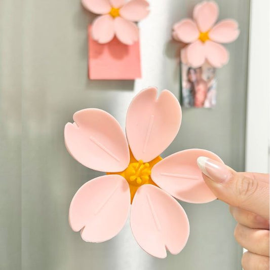 Pink lotus magnetic food bag sealing clip for keeping snack bags fresh and moisture free