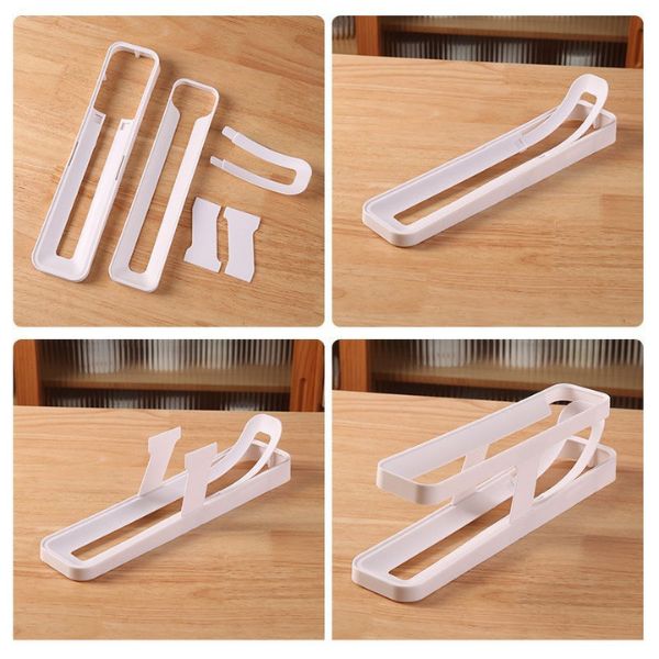 Double Layer Egg Dispenser Organizer Automatic Rolling Storage