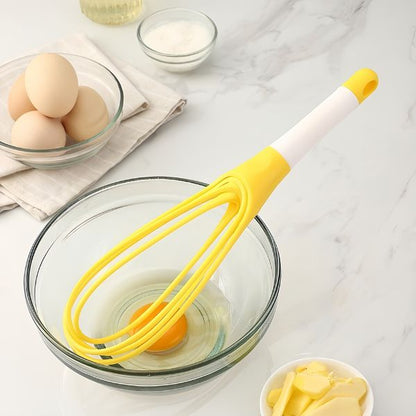 Foldable handheld whisk beater for cake batter, cream and pancake mix