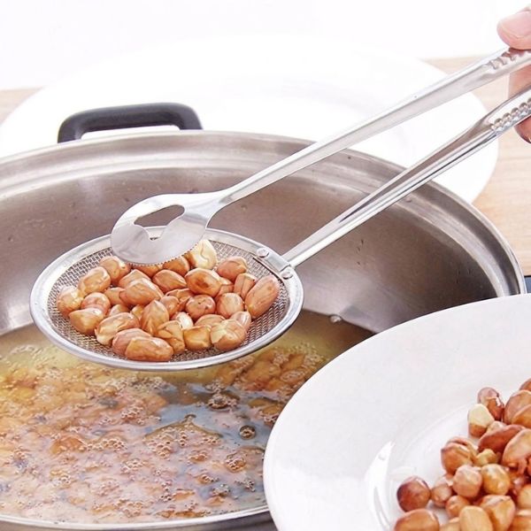 Stainless Steel Clip Colander Filter Mesh Spoon for Fried Food
