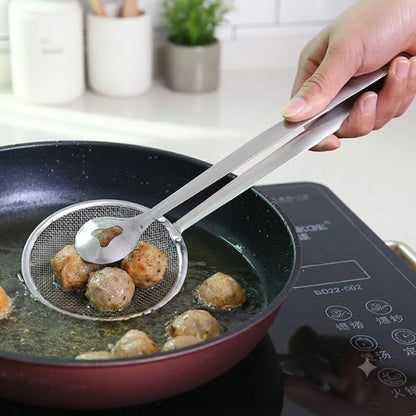 Stainless Steel Clip Colander Filter Mesh Spoon for Fried Food