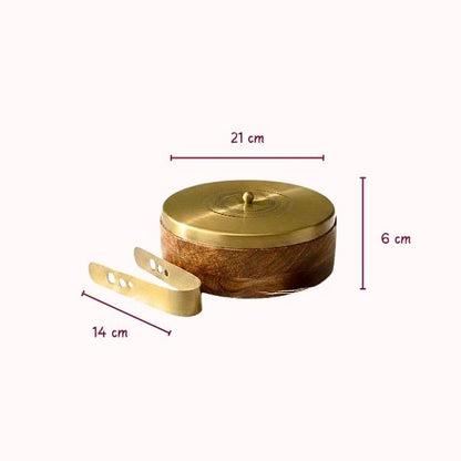 Wooden Roti Box with Tong