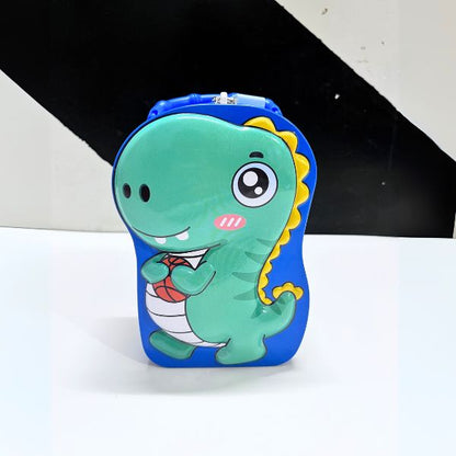 Cute Attractive Cartoon Dinosaur Piggy Bank with Security Lock & Keys for Kids