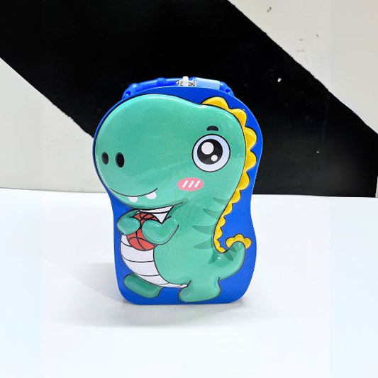 Cute Attractive Cartoon Dinosaur Piggy Bank with Security Lock & Keys for Kids