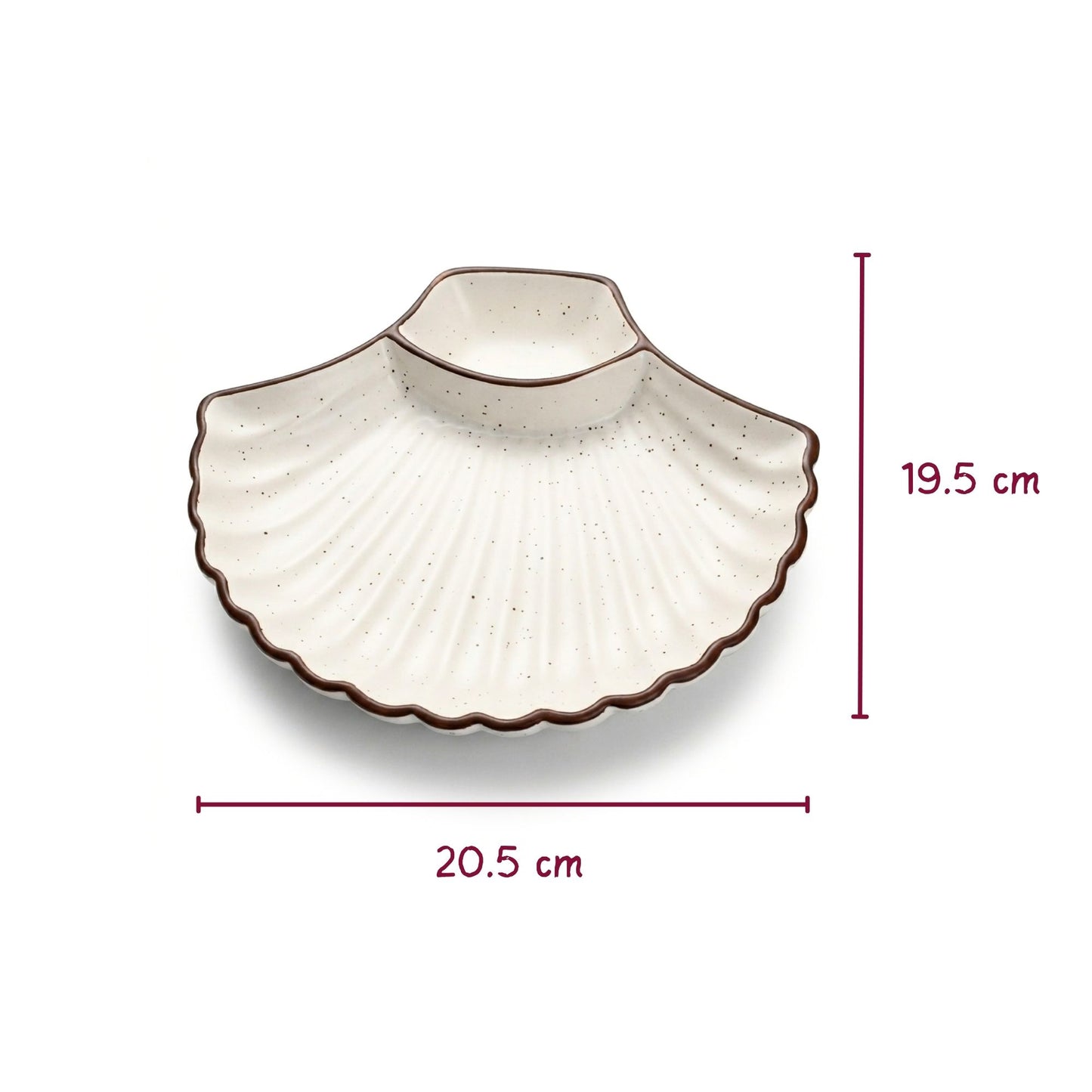 Coastal Shell Chip & Dip Snack Bowl Ceramic