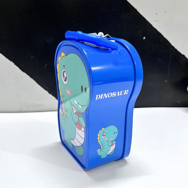 Cute Attractive Cartoon Dinosaur Piggy Bank with Security Lock & Keys for Kids