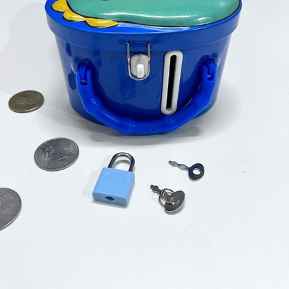 Cute Attractive Cartoon Dinosaur Piggy Bank with Security Lock & Keys for Kids