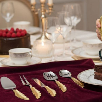 Golden Feather Serving Spoon Set of 5