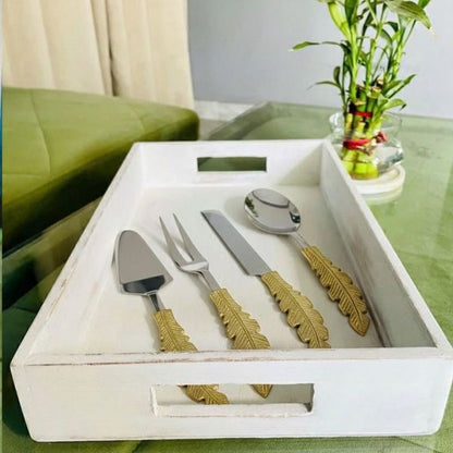 Golden Feather Serving Spoon Set of 5