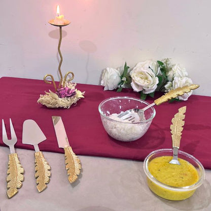 Golden Feather Serving Spoon Set of 5