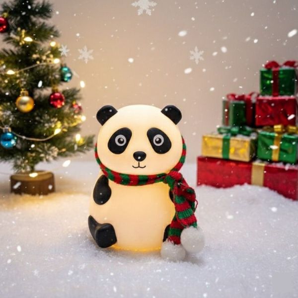 Rechargeable Silicone Panda Night Light Lamp for Kids