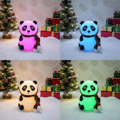 Rechargeable Silicone Panda Night Light Lamp for Kids
