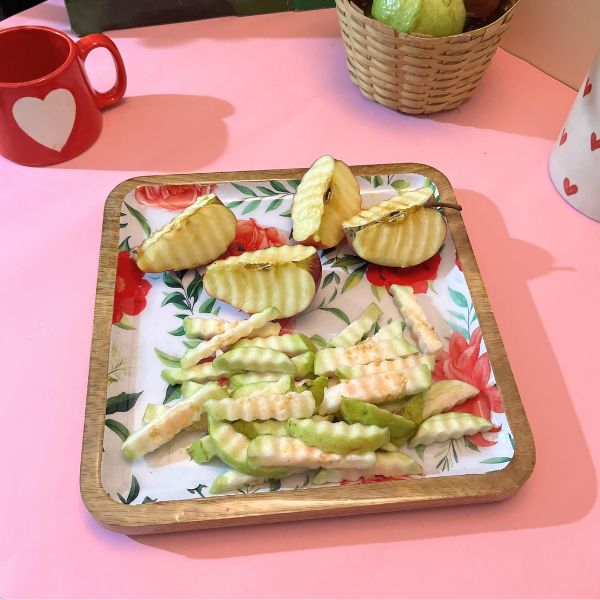 Floral Printed Mango Wood Plate
