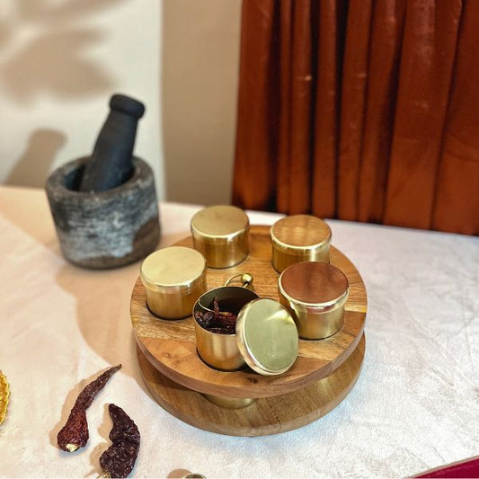 Wooden Masala Box