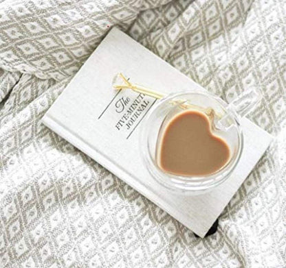 Heart-Shaped Double wall Glass Cup 80ml