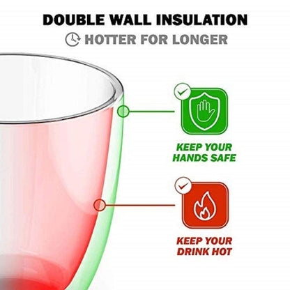 Heart-Shaped Double wall Glass Cup 80ml