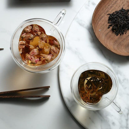 Heart-Shaped Double wall Glass Cup 80ml