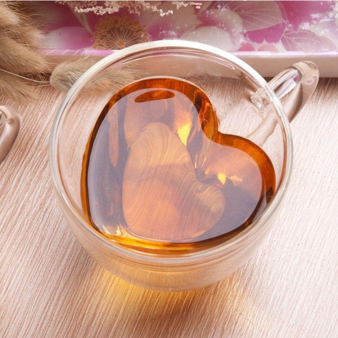 Heart-Shaped Double wall Glass Cup 80ml