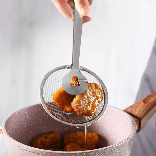 Stainless Steel Clip Colander Filter Mesh Spoon for Fried Food