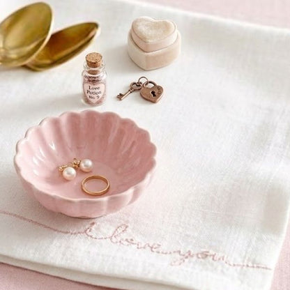 Premium pink scalloped ceramic serving bowl perfect for snacks, desserts and entertaining