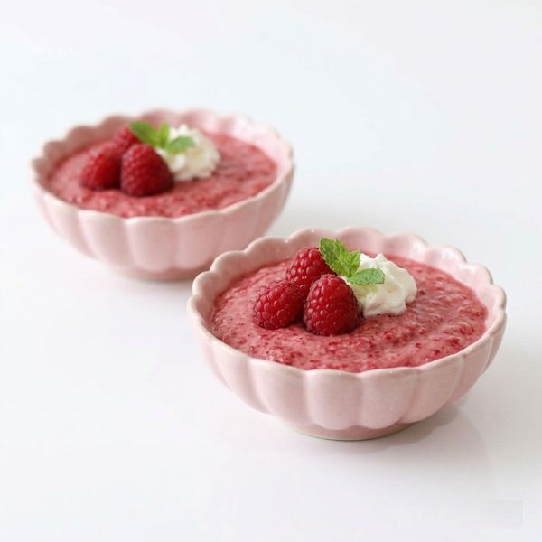 Decorative pink flower shaped ceramic bowl set for serving treats and enhancing tablescapes